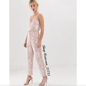NWT Needle & Thread Rose Quartz Georgette Jumpsuit